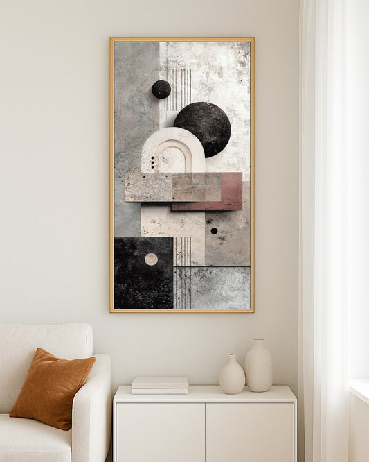 Minimalist printable artwork in neutral beige and black tones