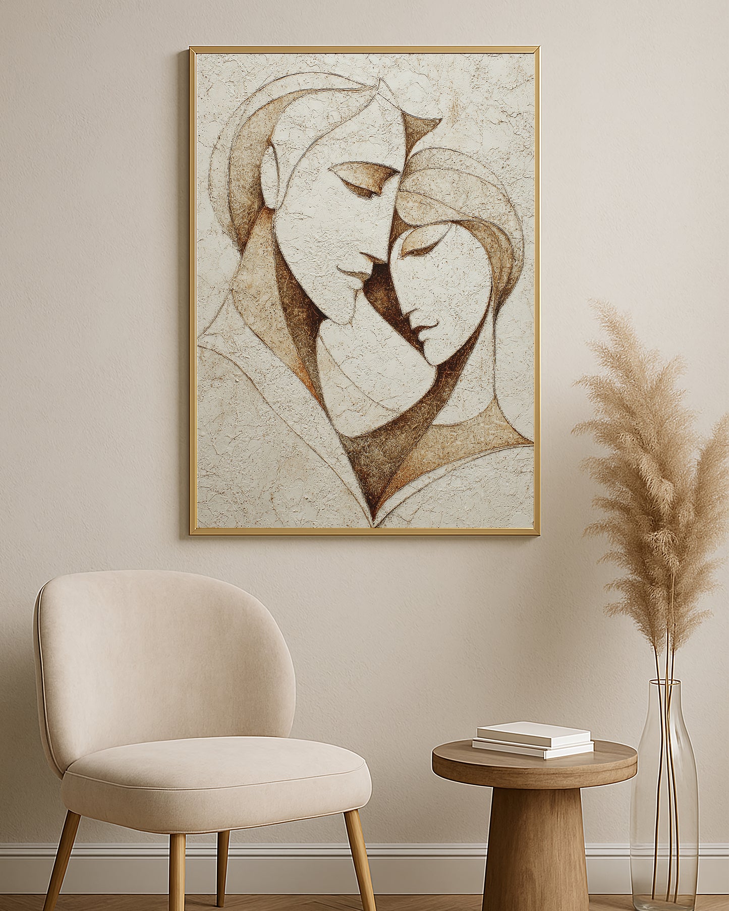 Neutral Couple Faces Wall Art