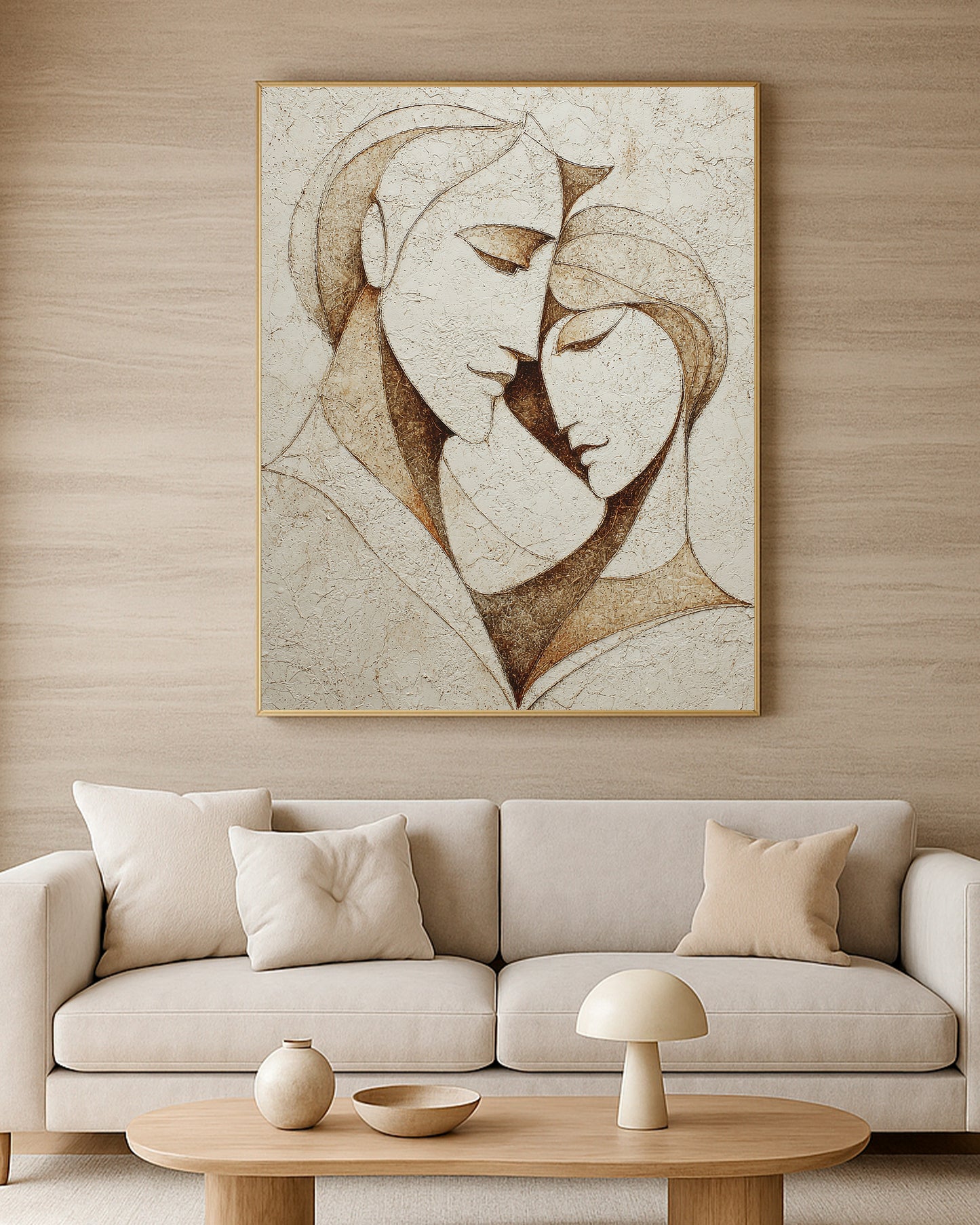 Neutral Couple Faces Wall Art