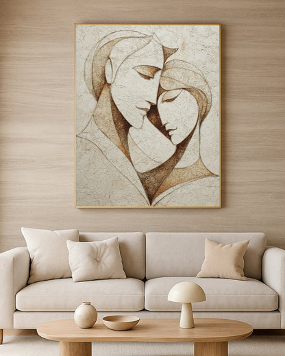 Neutral Couple Faces Wall Art