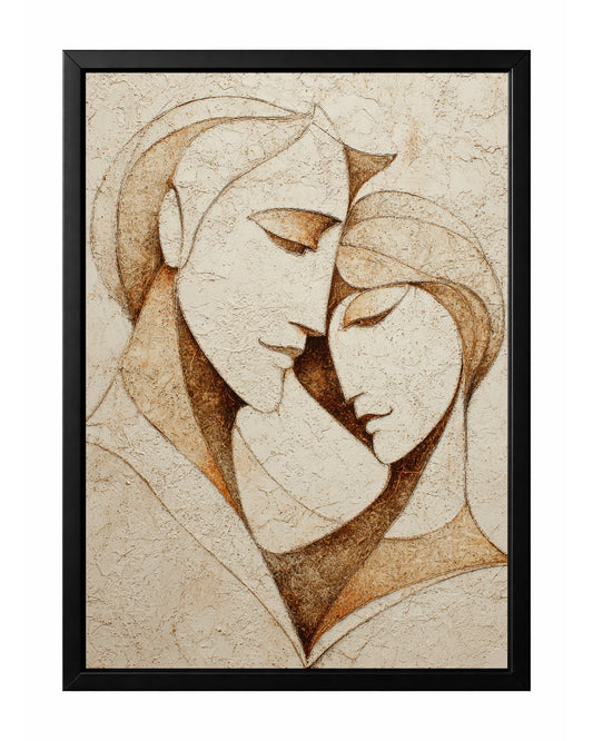 Neutral Couple Faces Wall Art