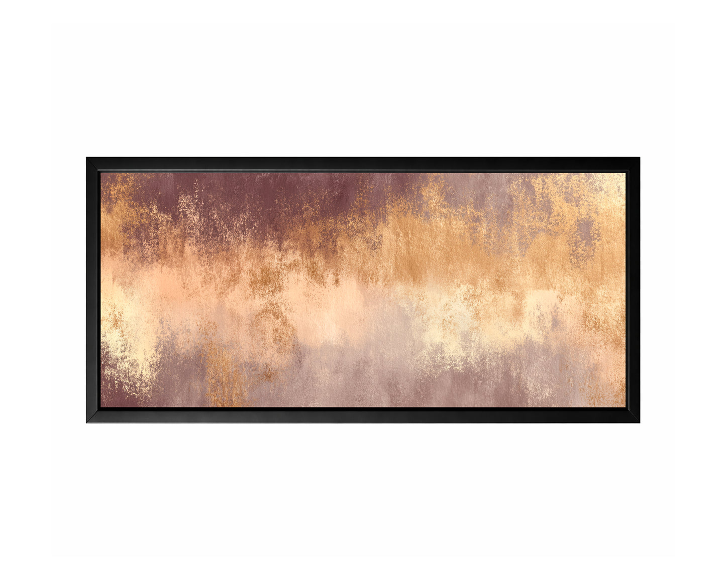 Taupe gold abstract panoramic wall art with cream, brown, gray, and warm metallic-style texture.