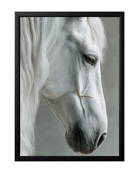 Close Up White Horse Wall Art